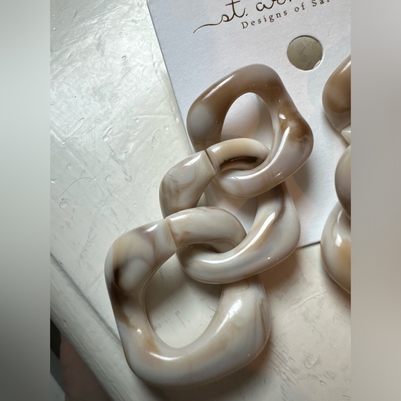 St. Armands Dangle Marble Earrings - Picture 2 of 4